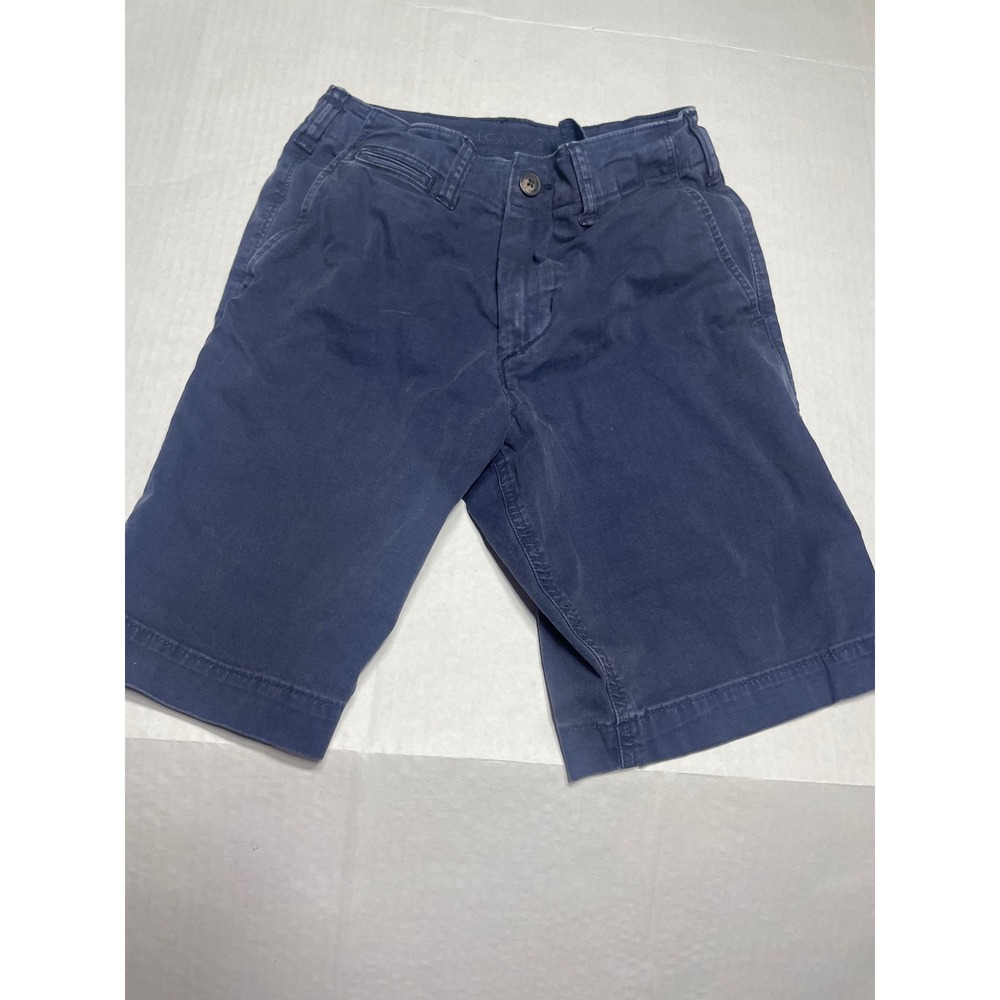 American Eagle Outfitters Mens Navy Blue Flat Front Flex‎ Shorts Size 26